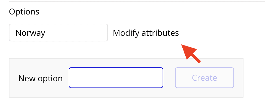 Modifying the attributes of an Option Set.