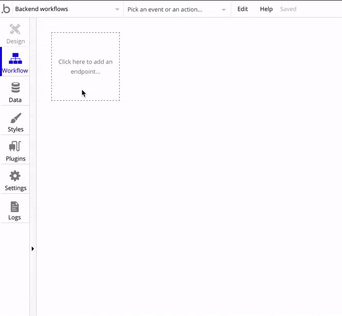 Part 1: How to set up Recursive Workflows GIF animation of creating a back-end workflow