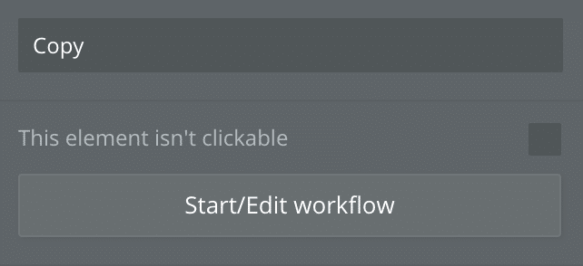 The Start/Edit workflow button in Bubble