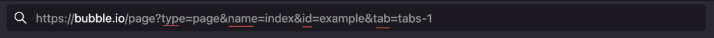 Bubble URL Parameters: Everything you need to know URL bar showing the keys in a URL parameter.