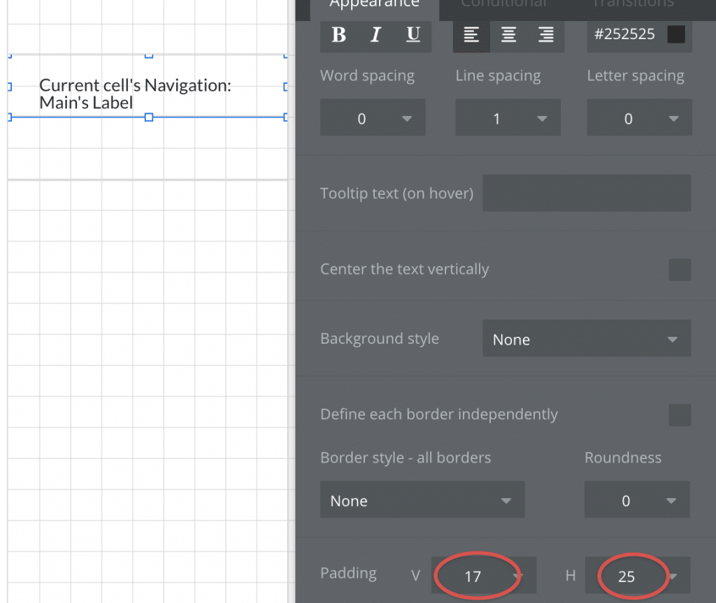 Setting text padding in Bubble