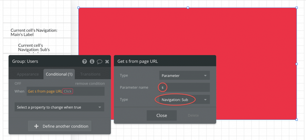 Adding a condition to a group to show and hide it on the page