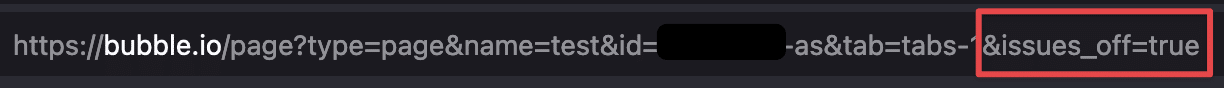 Using a URL parameter to disable the Bubble issue tracker