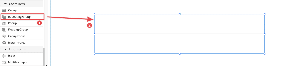 Need help for creating new row of repeating group with expand