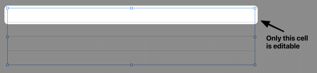 Showing the editable cell of Repeating Groups in Bubble