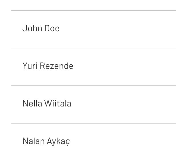 Understanding Bubble Groups A Repeating Group showing User names in a Bubble app.