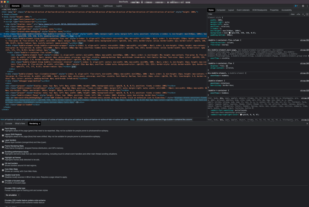 3 ways to use Bubble and DevTools to make your app faster and more secure Chrome DevTools showing the Elements tab.