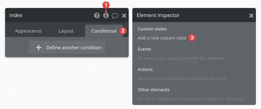 Custom States in Bubble Creating a Custom State in Bubble using the Element inspector