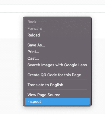 3 ways to use Bubble and DevTools to make your app faster and more secure Chrome's right-click menu showing the Inspect option to open Chrome Developer Tools.