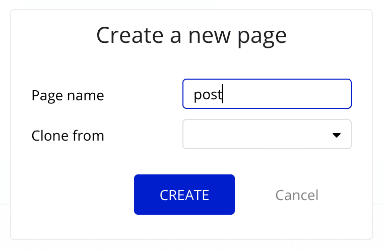 Creating the page on which we will be using the Page Thing in Bubble