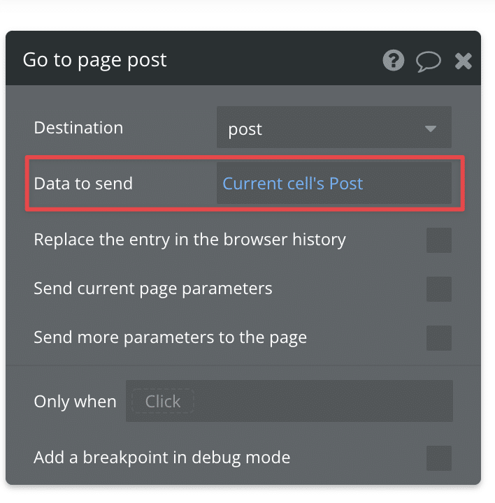 How to use the Page Thing in Bubble Sending data to another page in Bubble using the Page Thing and the Go to page action