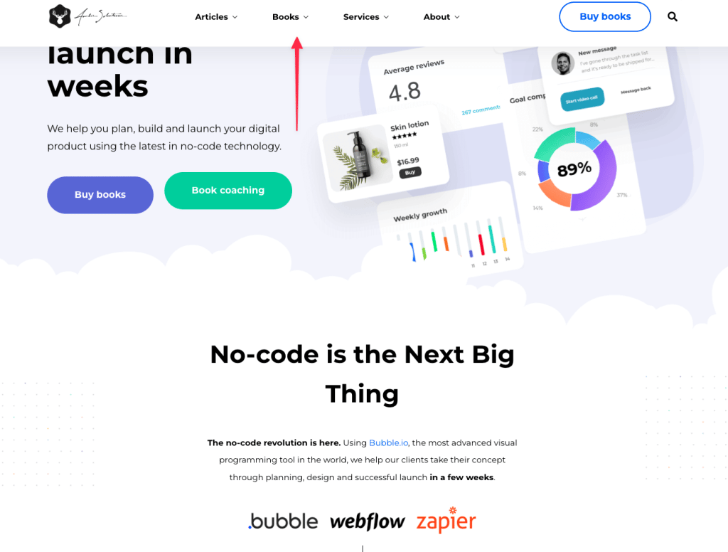 Using Floating Groups in Bubble.io Floating Groups in Bubble showing a top menu bar