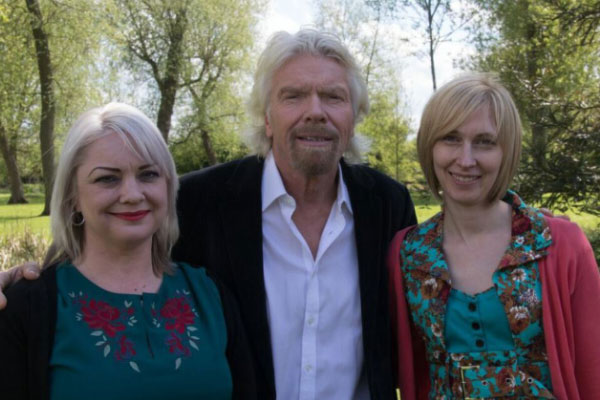 Fran and Carrie with Richard Branson