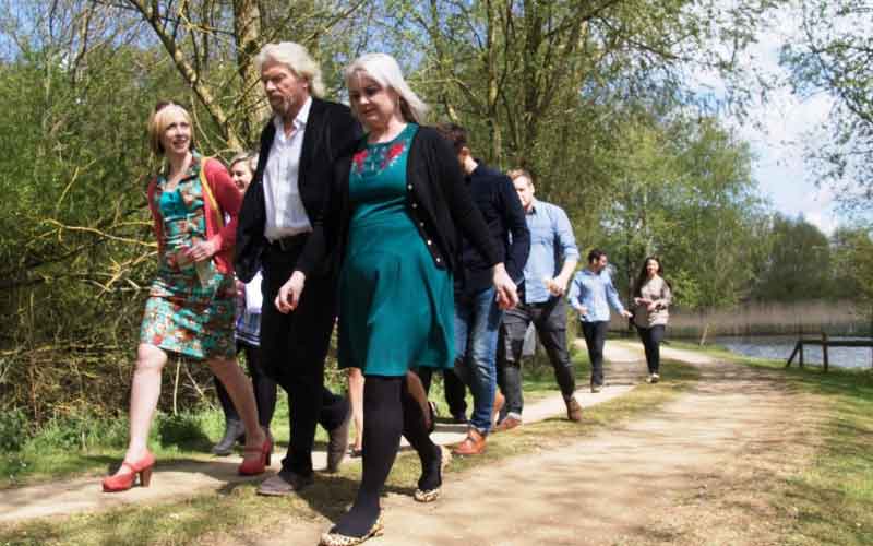 Walk round lake with Richard Branson