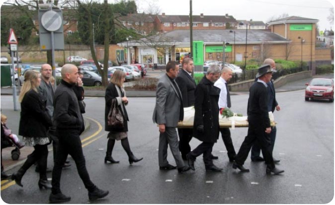 Shroud funeral procession