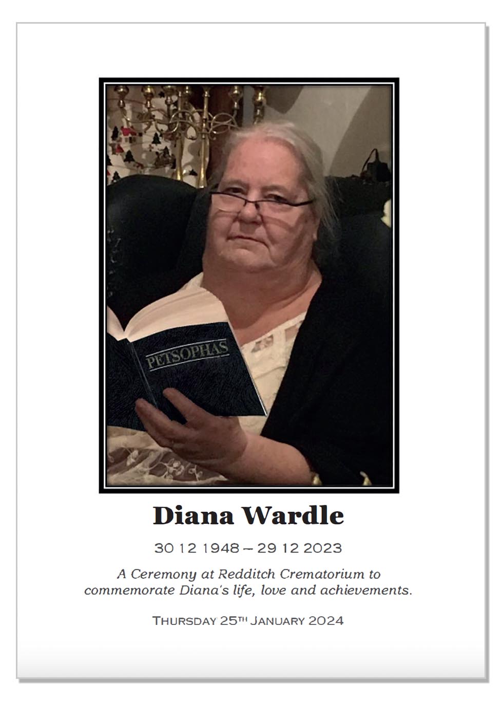 Diana Wardle - Order of Service