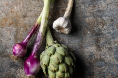 Vegetables on a tin sheet