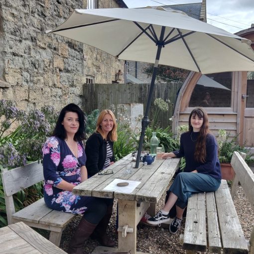 Sladers Yard Grade II listed Building. Lunch with Kim Sankey, Helena Jenkinson and Adrienne Ridler-Lee.