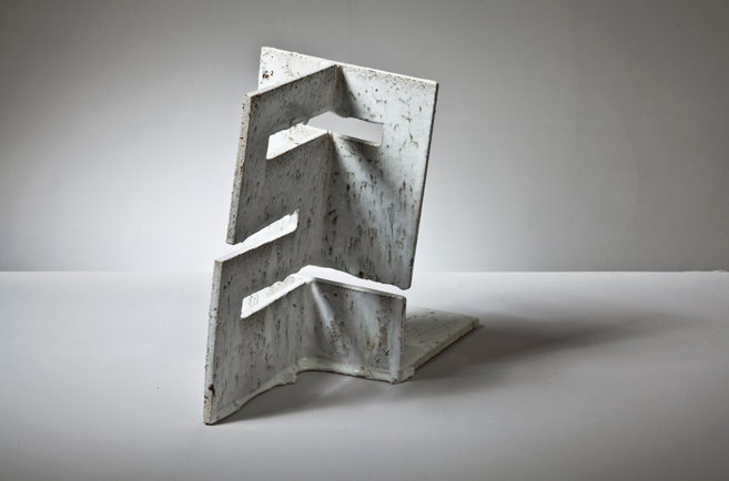 Glazed concrete art from 2010, blending ceramics and architecture to explore light, form, and surface at Guldagergård residency. 2