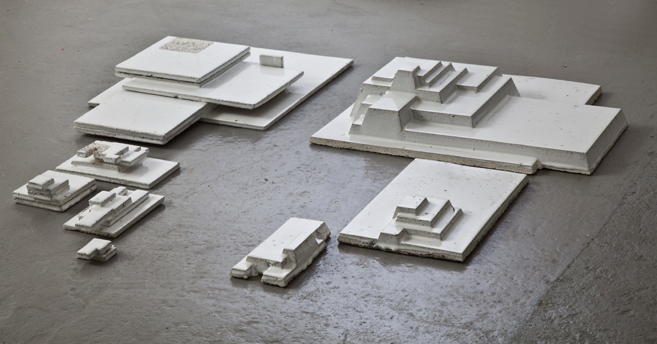 Glazed concrete art from 2010, blending ceramics and architecture to explore light, form, and surface at Guldagergård residency. 8