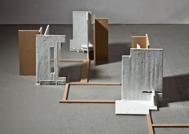 Glazed concrete art from 2010, blending ceramics and architecture to explore light, form, and surface at Guldagergård residency. 30