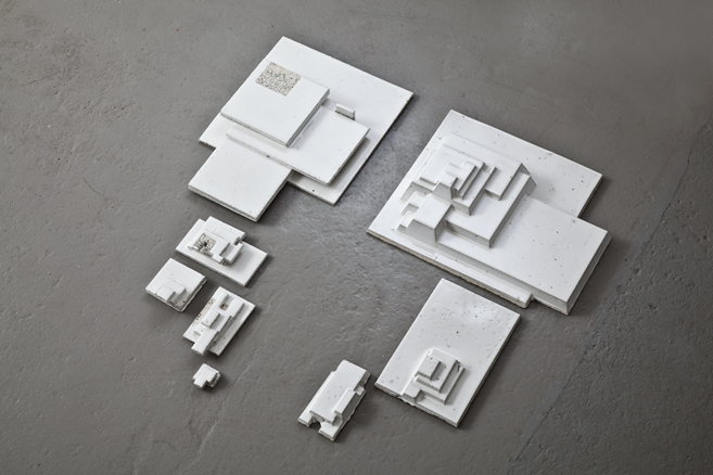 Glazed concrete art from 2010, blending ceramics and architecture to explore light, form, and surface at Guldagergård residency. 3