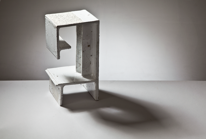 Glazed concrete art from 2010, blending ceramics and architecture to explore light, form, and surface at Guldagergård residency. 27