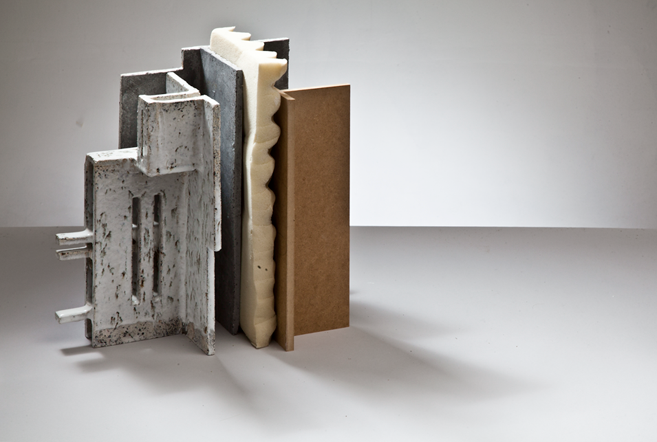 Glazed concrete art from 2010, blending ceramics and architecture to explore light, form, and surface at Guldagergård residency. 22