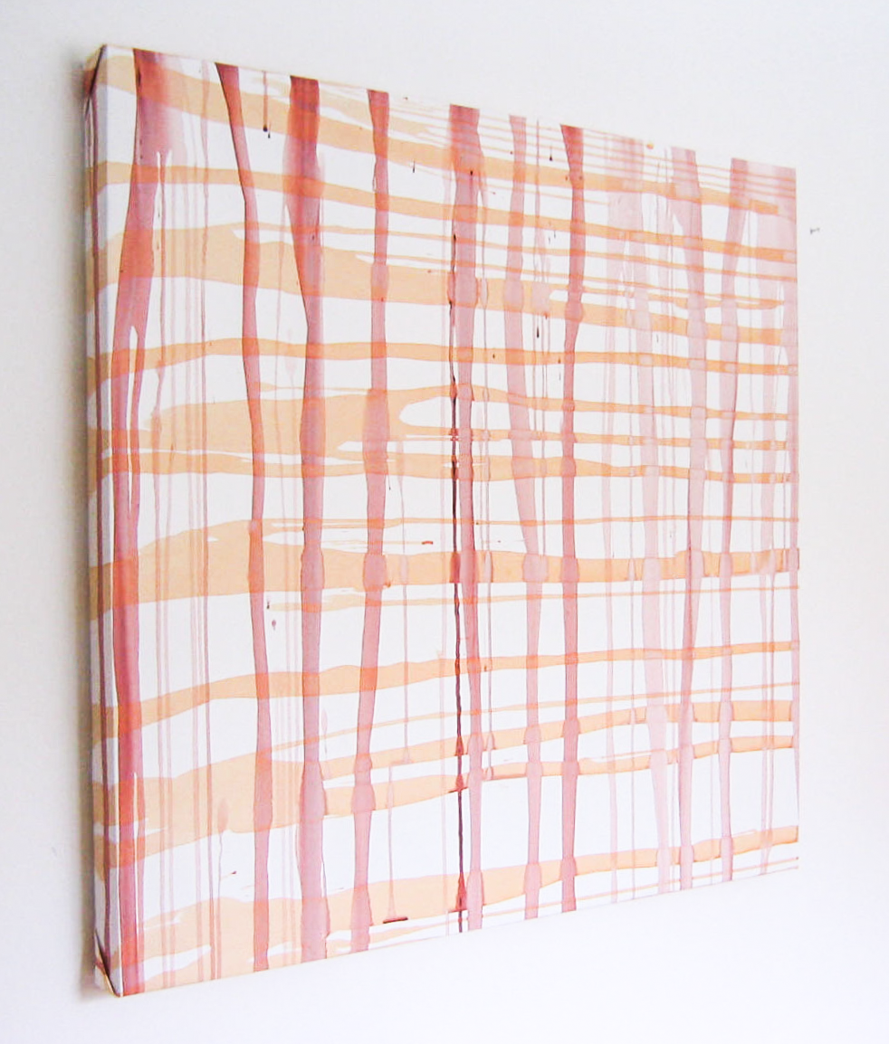 Abstract paintings on 3D wooden canvases exploring Euclidean parallelism, depth, and color saturation in dynamic compositions. 20