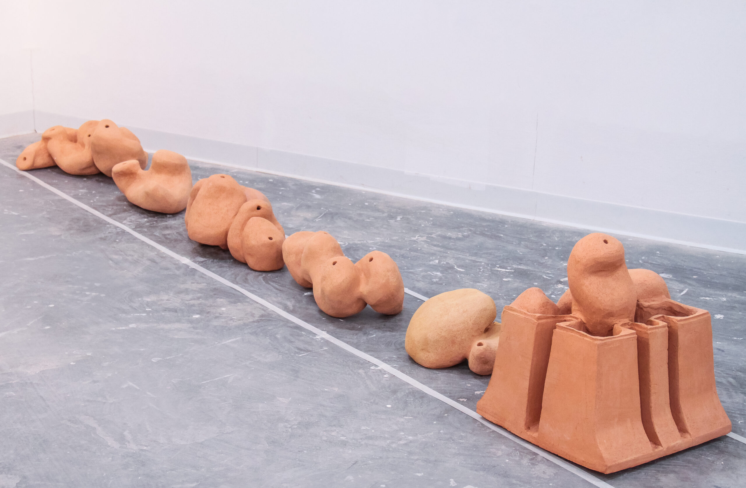 Time—Fragment 4, a site-specific clay installation at NY State College of Ceramic Arts, exploring time and local history -1H