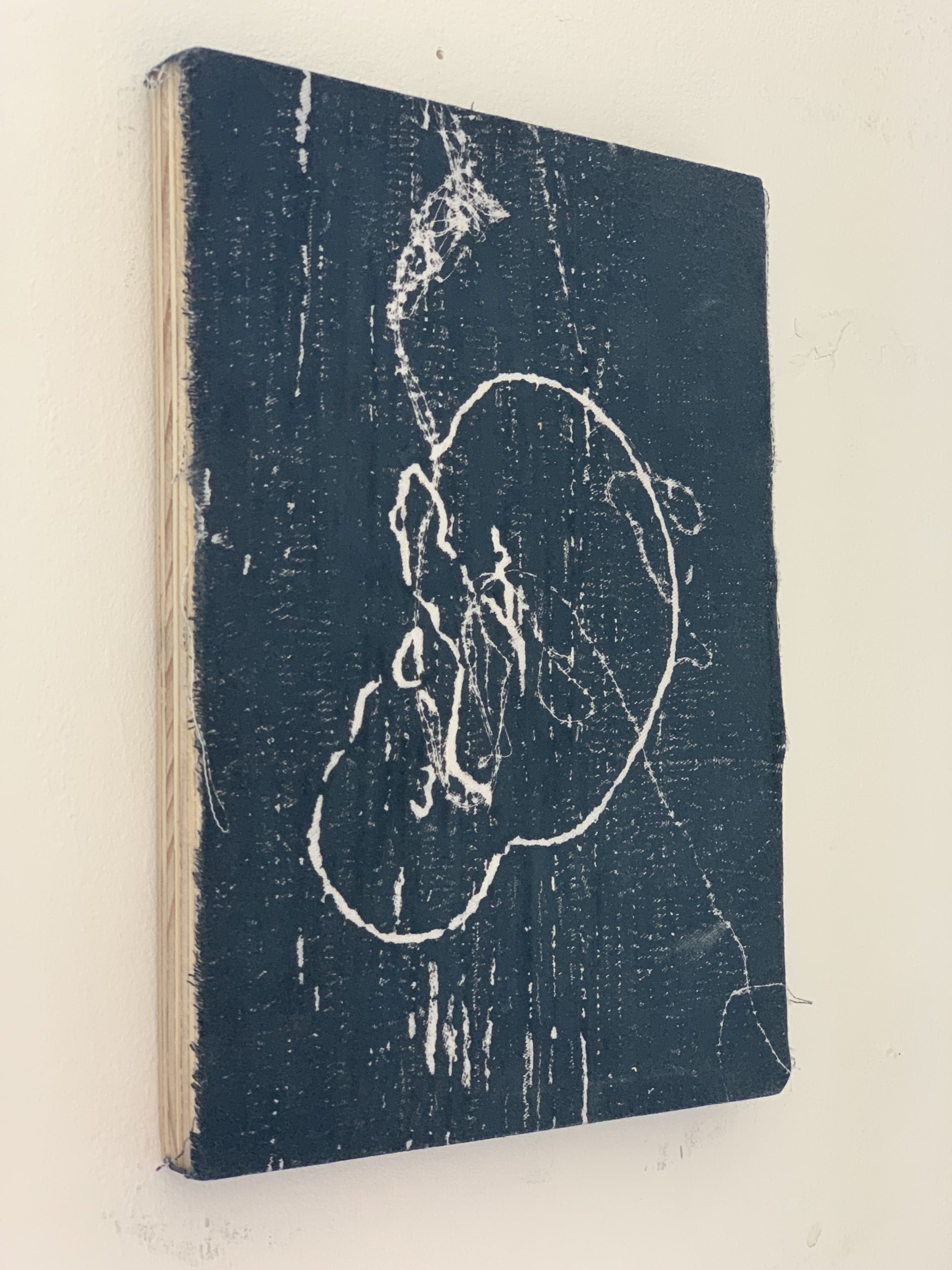 UNPROCTED, wood cut on textile