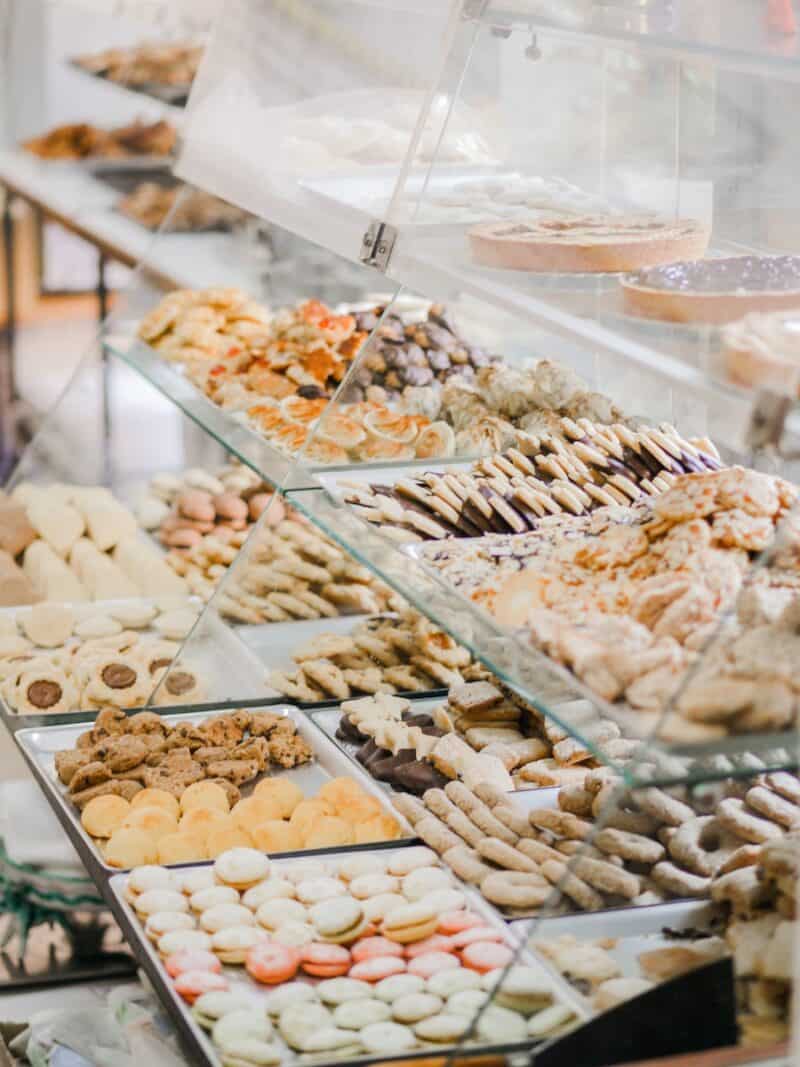 baked pastry lot in serve-over counter