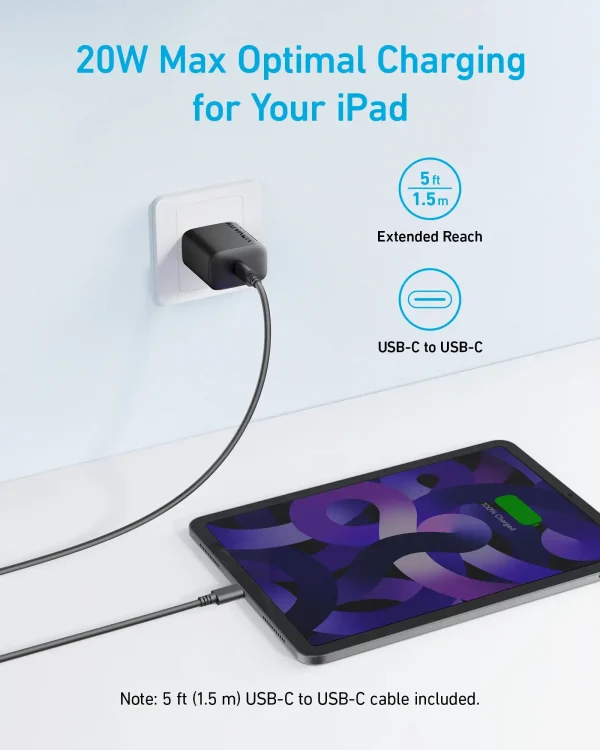 Anker Select Charger (20W) Con Cable USB-C Negro - Imagen 2