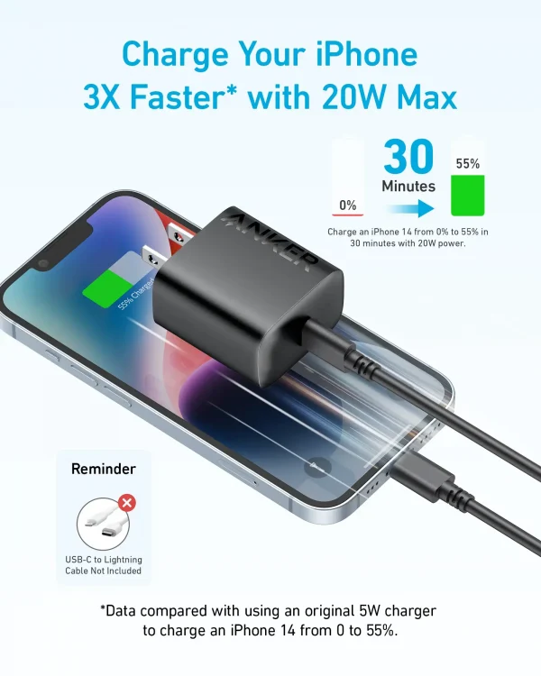 Anker Select Charger (20W) Con Cable USB-C Negro - Imagen 3