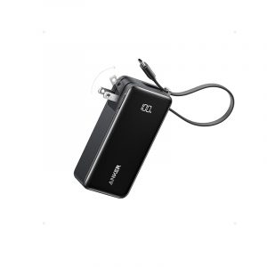 Power Bank (10,000mAh, Fusion, Built-In USB-C Cable) Negro