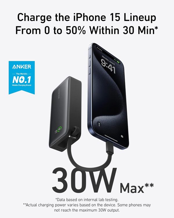 Anker Nano Power Bank 10K (30W,Built-In USB-C Cable) - Imagen 6