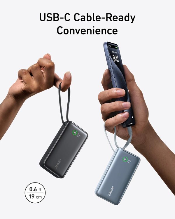 Anker Nano Power Bank 10K (30W,Built-In USB-C Cable) - Imagen 2