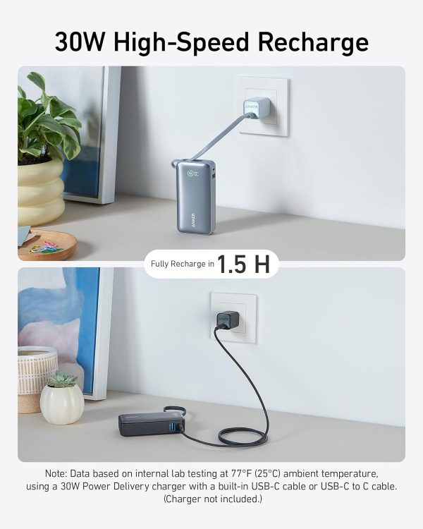 Anker Nano Power Bank 10K (30W,Built-In USB-C Cable) - Imagen 4