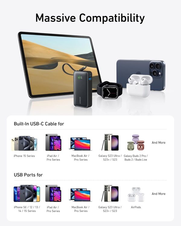 Anker Nano Power Bank 10K (30W,Built-In USB-C Cable) - Imagen 5