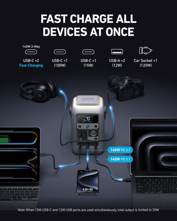 Anker SOLIX C300X DC Portable Power Station - (288Wh) | 300W - Imagen 3