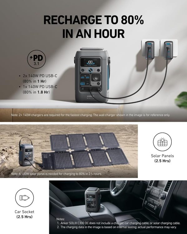 Anker SOLIX C300X DC Portable Power Station - (288Wh) | 300W - Imagen 4