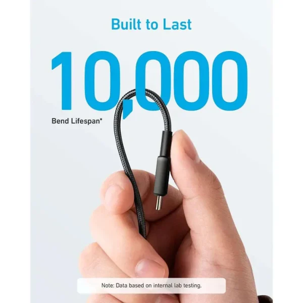 Anker 322 60W Braided USB-C to USB-C Cable (10ft) Negro - Imagen 3