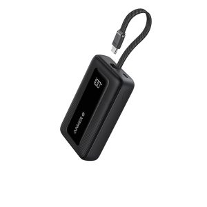 Anker Power Bank (10K, 30W, Built-In USB-C  Cable) Negra