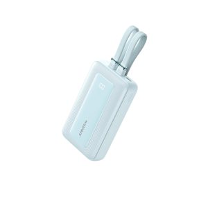 Anker Power Bank (10K,30W, Built-In USB-C+Lightning Cable) Celeste