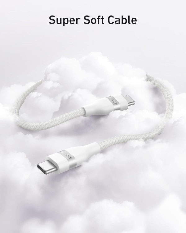 Anker USB-C to USB-C Cable (6 ft,240W Upcycled-Braided) BLANCO - Imagen 3