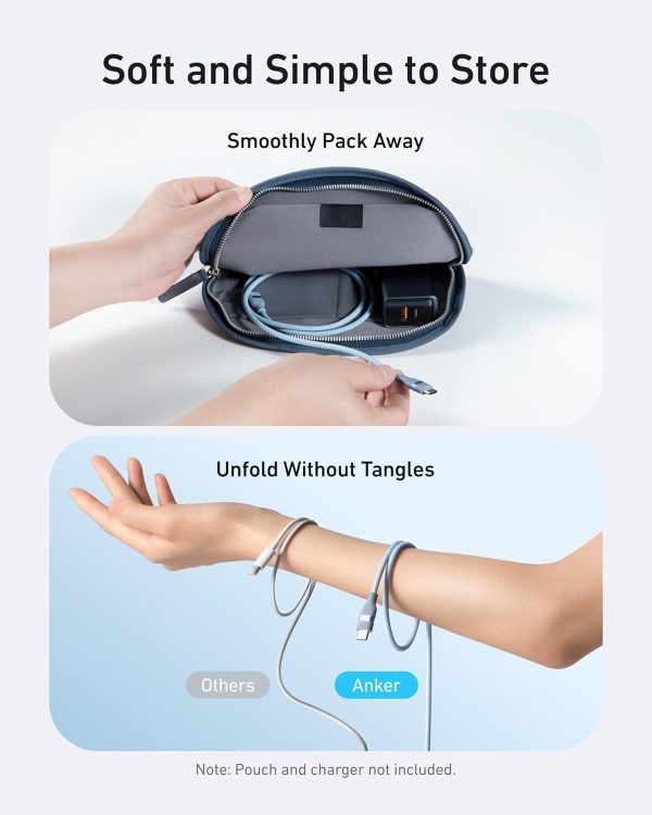 Anker USB-C to USB-C Cable (3 ft, 240W Upcycled-Braided) CELESTE - Imagen 5