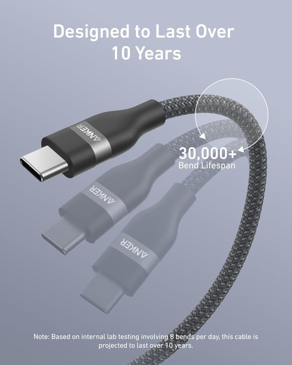 Anker USB-C to USB-C Cable (3 ft, 240W Upcycled-Braided) Negro - Imagen 4