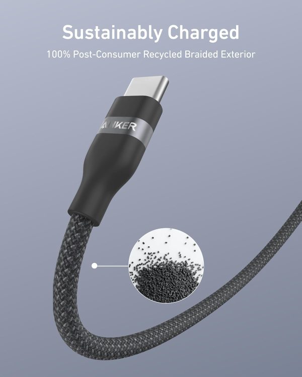 Anker USB-C to USB-C Cable (3 ft, 240W Upcycled-Braided) Negro - Imagen 5