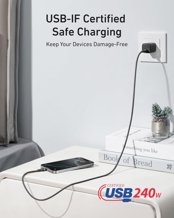 Anker USB-C to USB-C Cable (3 ft, 240W Upcycled-Braided) Negro - Imagen 6