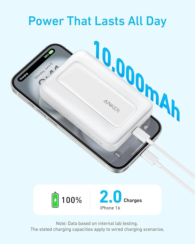 Anker Zolo Power Bank (10K,30W,Magnetic) Negro - Imagen 3